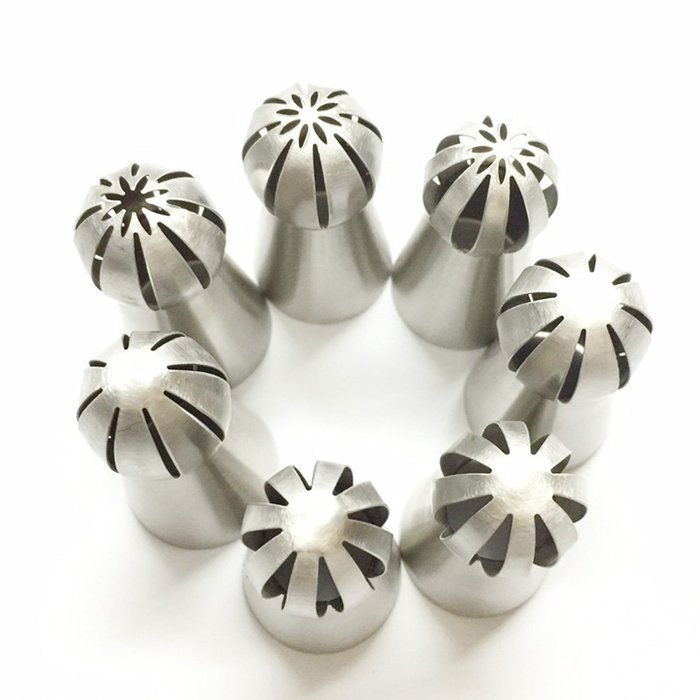 9Snail 7 pcs. Russian Stainless Steel Icing Piping Nozzles Sphere Ball Shape Pastry Tips Cake Decorating Decoration...