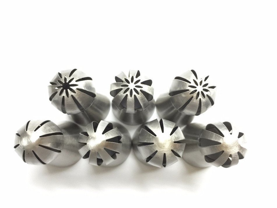9Snail 7 pcs. Russian Stainless Steel Icing Piping Nozzles Sphere Ball Shape Pastry Tips Cake Decorating Decoration... N2