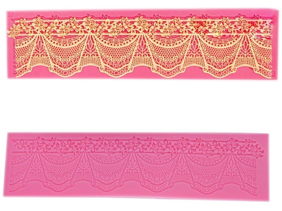 Lesirit Silicone Fondant Cake Decorating Mold Lace Chocolate Lace Mold Mat (B) N8