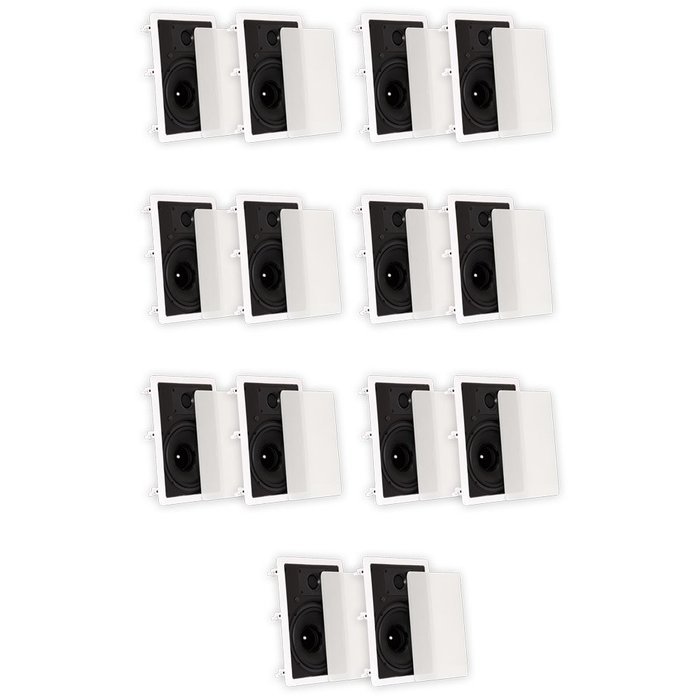 Theater Solutions TS80W In Wall 8" Speakers Surround Sound Home Theater 7 Pair Pack