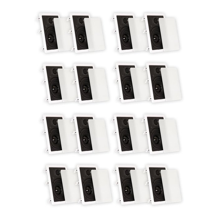 Theater Solutions TS65W In Wall 6.5" Speakers Surround Sound Home Theater 8 Pair Pack