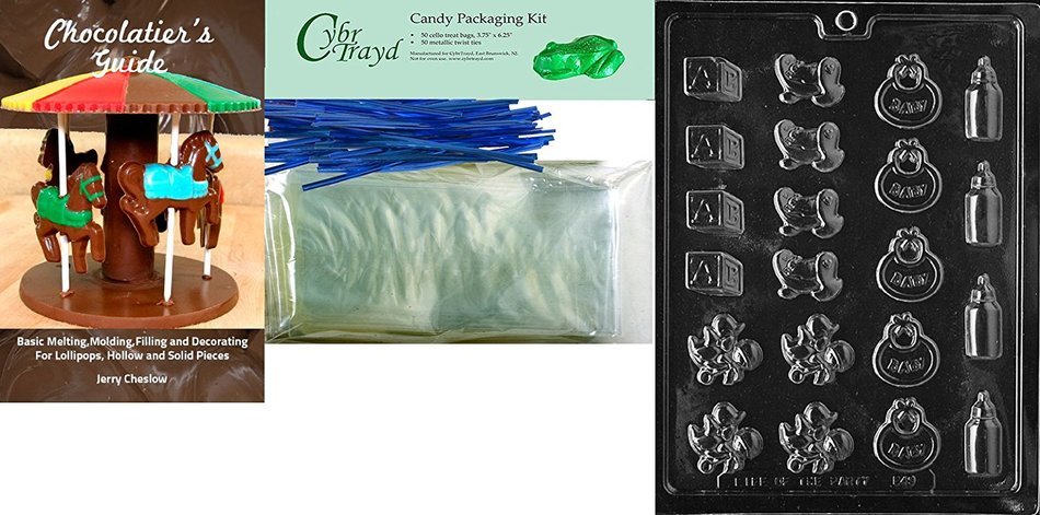 Cybrtrayd B049 Baby Deco's Chocolate Candy Mold with Exclusive Cybrtrayd Copyrighted Chocolate Molding Instructions N2