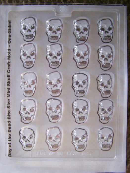 Bite Size Mini Flat Back Sugar Skull Chocolate Candy Mold - Day of the Dead Sugar Skulls, Candy Skulls