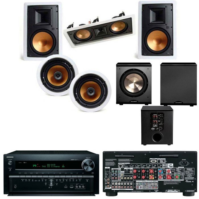 Klipsch R-5800-WII In Wall System #2 (R-5502-WII)Onkyo TX-NR828 7.2- FREE PL-200