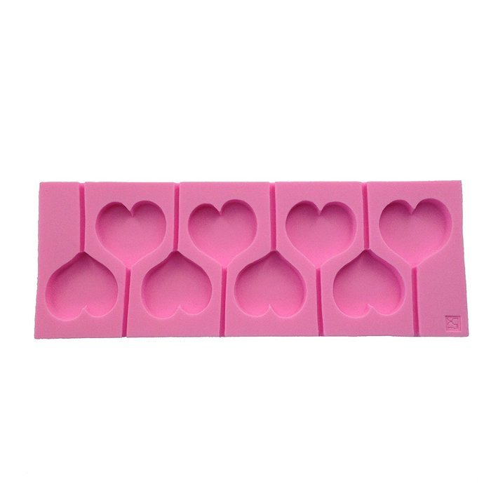 Wocuz 12-Capacity Round Silicone Lollipop Mold with Sticks for Baking Hard Candy Chocolate Pink