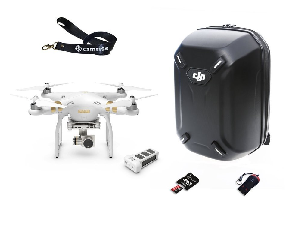 DJI Phantom 3 Professional with Extra Battery and Hardshell Backpack Also Includes Camrise Lanyard, USB Reader... N4