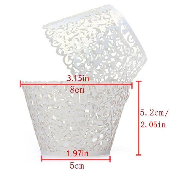 Amanadan 120 Vine Filigree Lace Baking Cup Muffin Case Trays, Artistic Bake hollow-out Cupcake Wrapper Liner for... N2