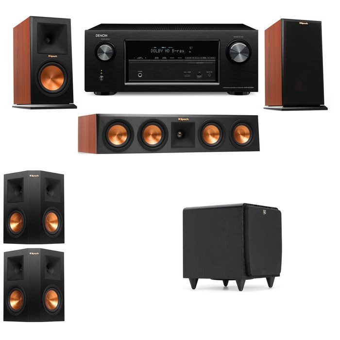Klipsch RP-160M-CH Monitor Speaker 5.1 SDS12 Denon AVR-X2100W