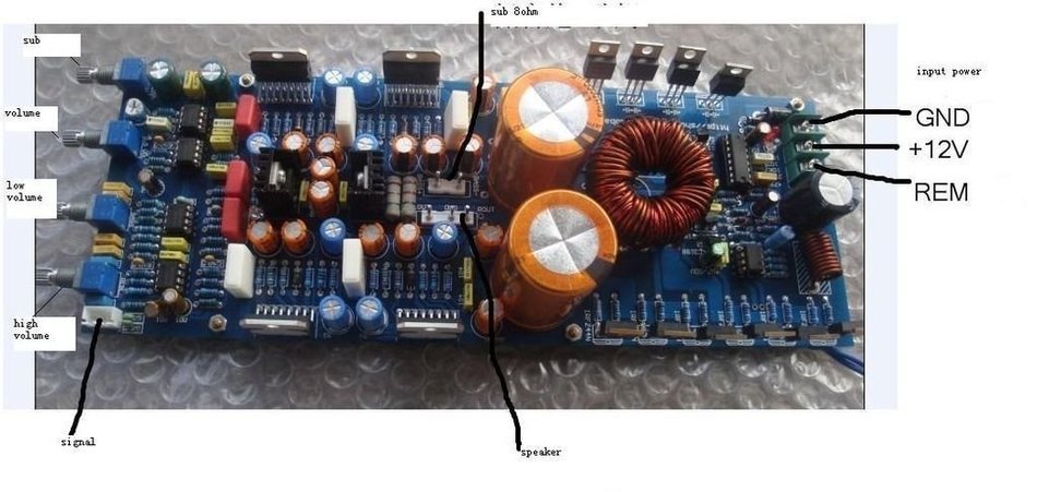 TDA7293 + 5532 2.1 Channel Subwoofer Amplifier DC 12V 160W Finished Board