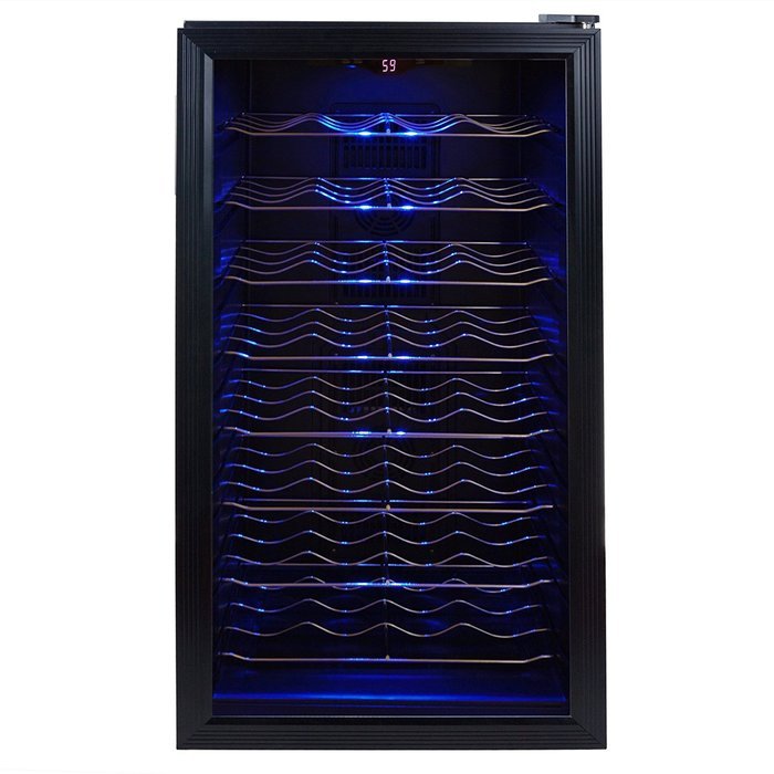 32 BTL Electric Wine Cooler Cellar Chiller Single Zone Blk AZ-ea45ec-75 N2