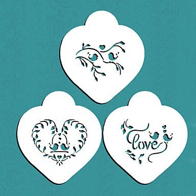 Y&XL&H Love Birds Heart Cookie Stencil Set, Cookie Stencil,Stencil for cake decorating,