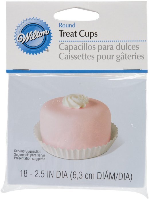 Round Treat Cups-White 18/Pkg 1.5"