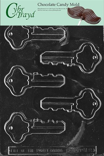 Cybrtrayd M089 Keys Chocolate Candy Mold with Exclusive Cybrtrayd Copyrighted Chocolate Molding Instructions