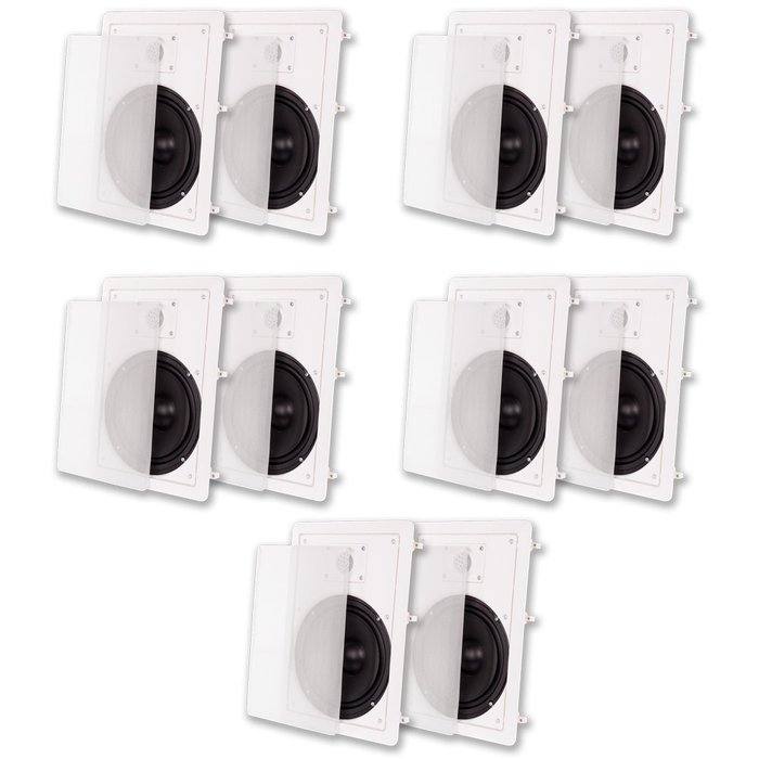 Acoustic Audio MT8 In Wall 8" Speaker 5 Pair Pack 2 Way Home Theater 3000 Watt MT8-5PR