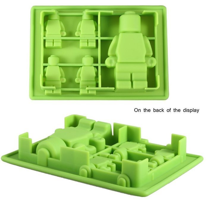 Gwogo Minifigure Building Brick Silicone Ice Tray Candy Chocolate Mold - for Lego Lovers(2 Pcs) N19