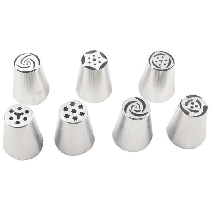 Signstek 7PCS Stainless Steel Cake Decoration Nozzles DIY Icing Piping Pastry Cookies Making Bakery Tips N5