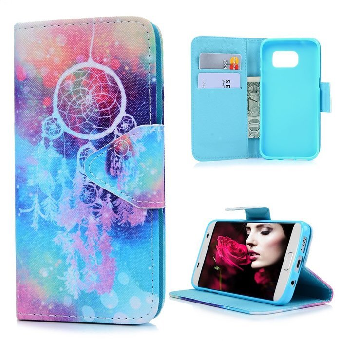 S7 Edge Case,Samsung Galaxy S7 Edge Case - Wallet Folio Flip Premuim PU Leather Case Colorful Print Design with... N23