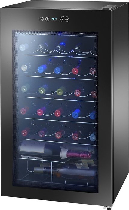 Insignia - 34-Bottle Wine Cooler with Wine Tote - Black