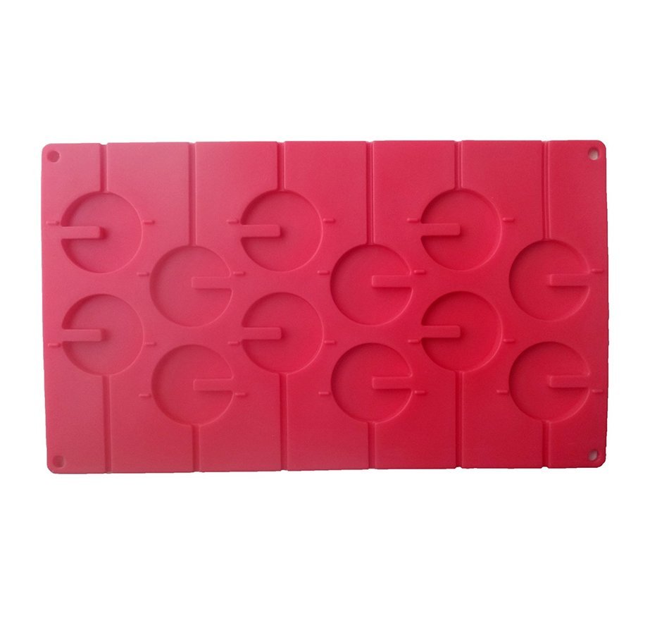Yunko 12 Cavity Pac-man Lollipop Silicone Chocolate Candy Mold with 24 Sticks N2