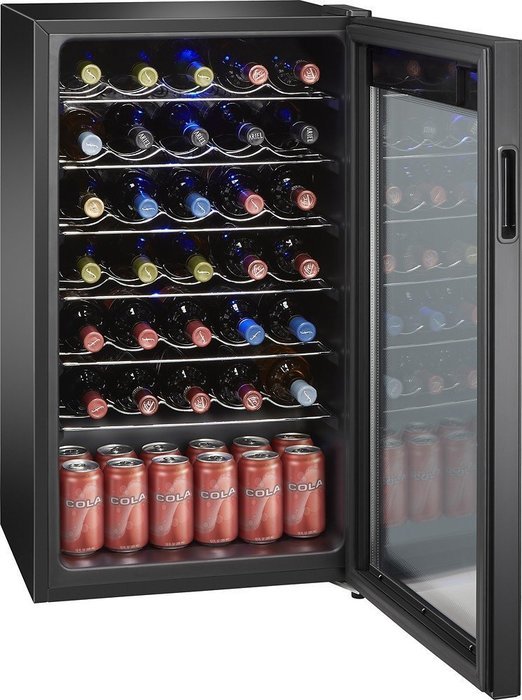 Insignia - 34-Bottle Wine Cooler with Wine Tote - Black N4