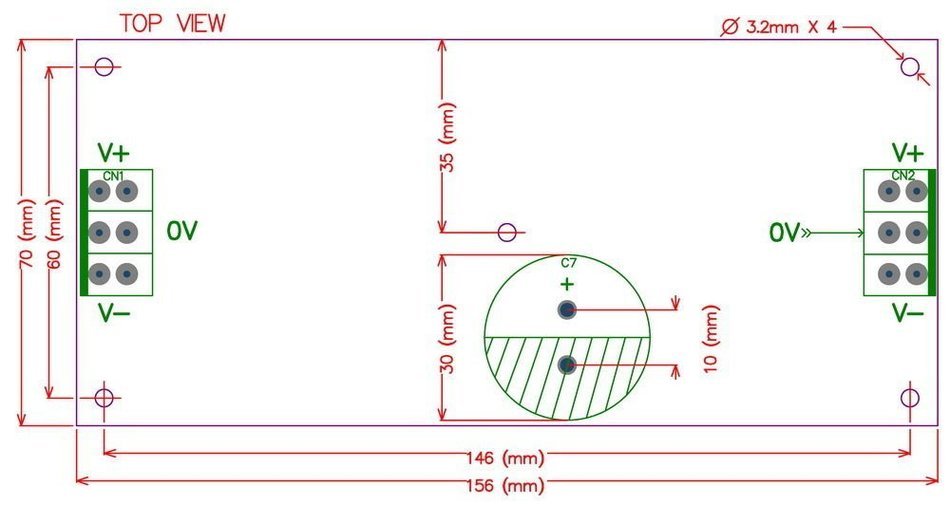 Electronics-Salon 1PCS Capacitor Filter Bare PCB, Support 8pcs D30mm Electrolytic Capacitors. N8