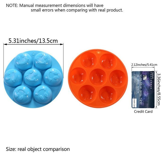 Candy Making Molds, 2PCS YYP [7 Cavity Smile Face Shape Mold] Silicone Candy Molds for Home Baking - Reusable... N9