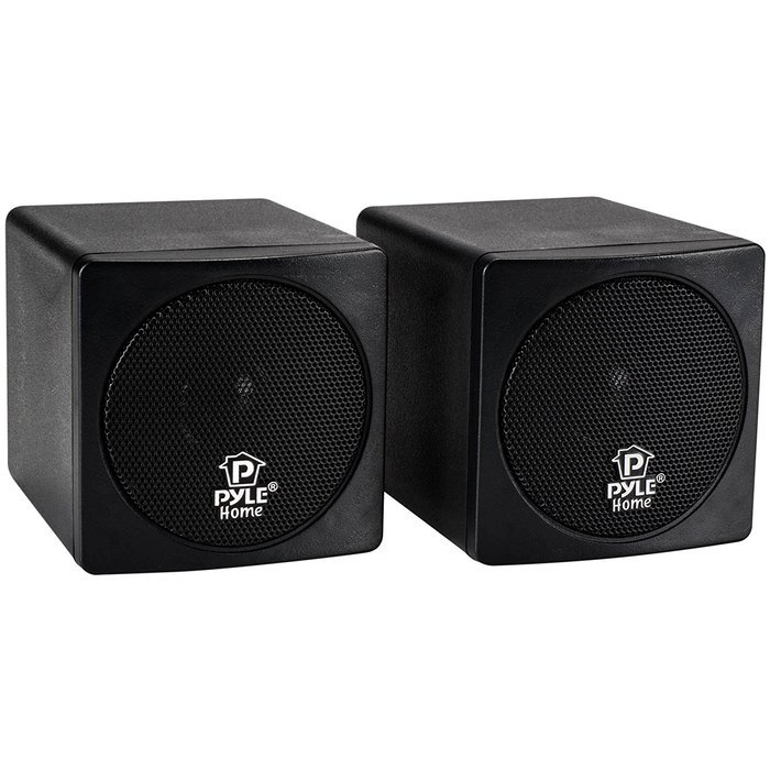 PYLE HOME PCB3BK 3" 100-Watt Mini-Cube Bookshelf Speakers (Black) N2