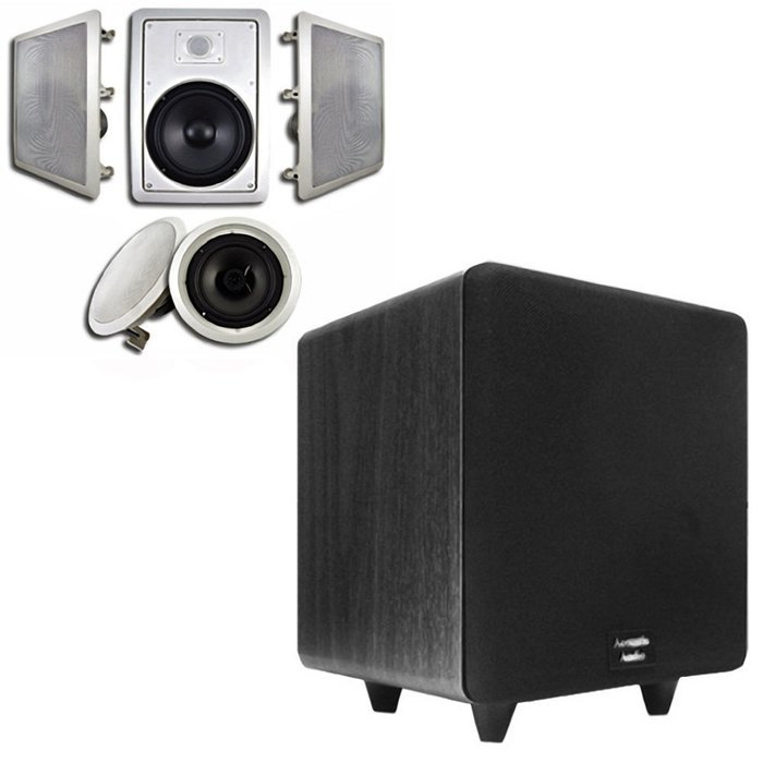Acoustic Audio HT-85 In-Wall/Ceiling 5.1 Home Theater 8" Speakers and 15" Powered Sub HT-85-CS15B