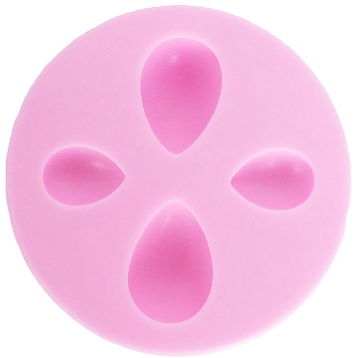 4 Cavities Resin Jewelry Mold Tear Drop Shape for pendant cabochon jewel making 7x7x1.4cm, Sugarcraft fondant...