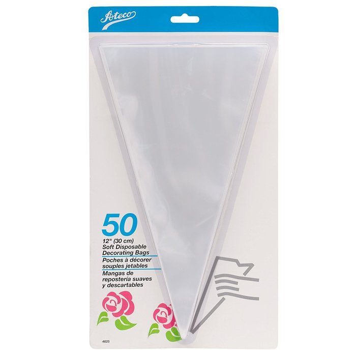 Ateco 4625 12-Inch Soft Disposable Pastry Bag, 50-Pack