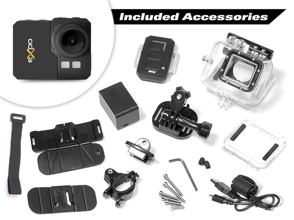 eXpo Sports Action Camera 1080P HD Underwater Camcorder Wifi Remote 20 MP 2.0 Inch LCD Display (Black) N7