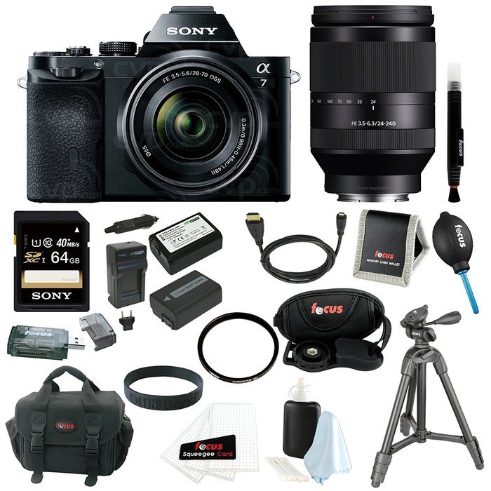 Sony 24.3MP a7R ILCE7K/B ILCE7KB ILCE7K Full-Frame Interchangeable Digital Lens Camera with 28-70mm Lens and Sony... N7