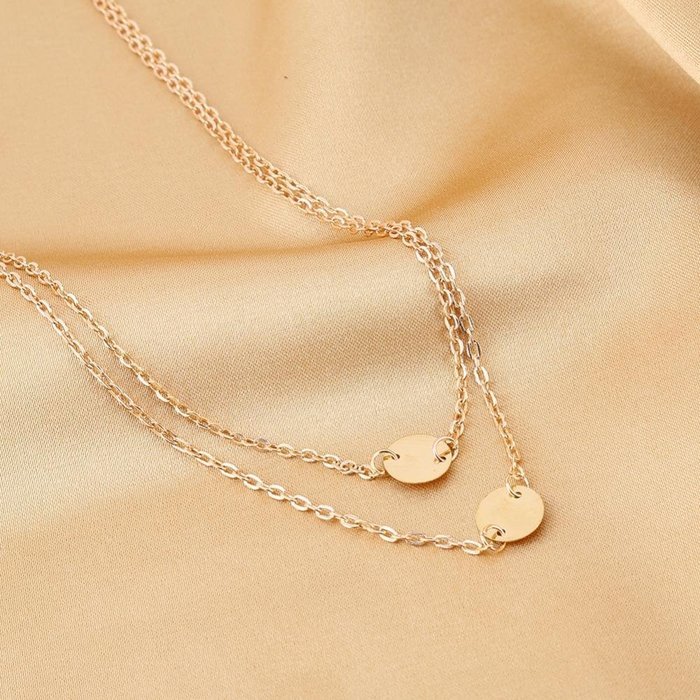 Obula(TM) Big sales Simple Punk Gold Plated 2 Layer Chain NeckPendant Necklaces Jewelry Gift For Women N3