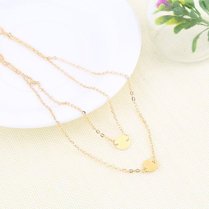 Obula(TM) Big sales Simple Punk Gold Plated 2 Layer Chain NeckPendant Necklaces Jewelry Gift For Women N4
