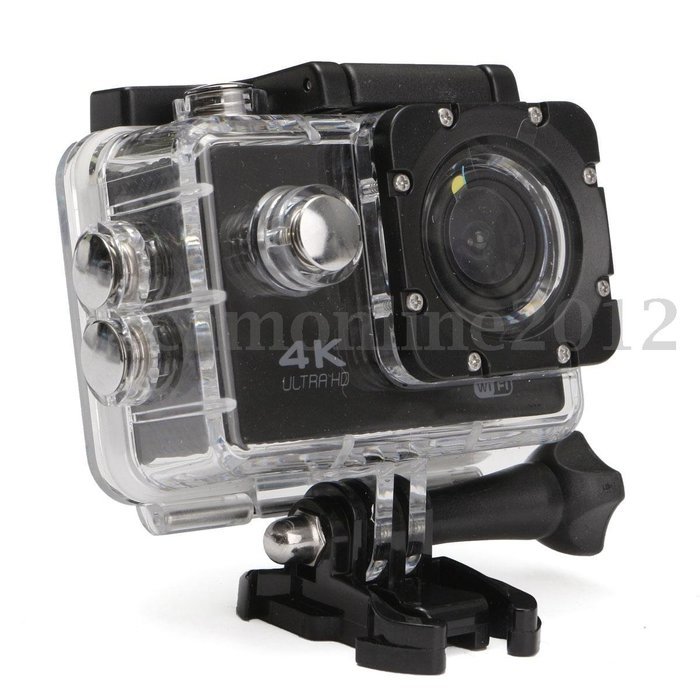 Black - 2.0" Waterproof H9 4K Ultra 170&ordm; Wide-angle WiFi Sports Action Camera Camcorder