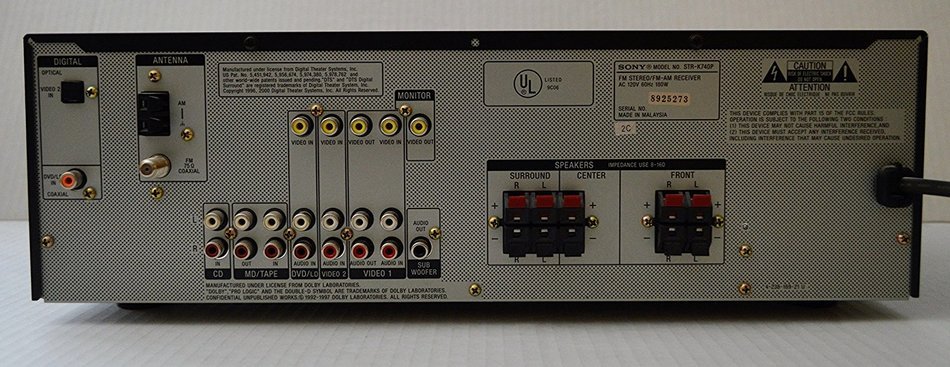 SONY STR-K740P SILVER FM STEREO FM AM RECEIVER 5.1 CHANNEL DIGITAL AUDIO/VIDEO CONTROL CENTER 80 WATTS N6