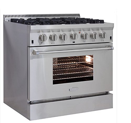 AGA APRO36DFSS 36" Professional Dual Fuel Range with RapidBake Convection, Stainless Steel N3