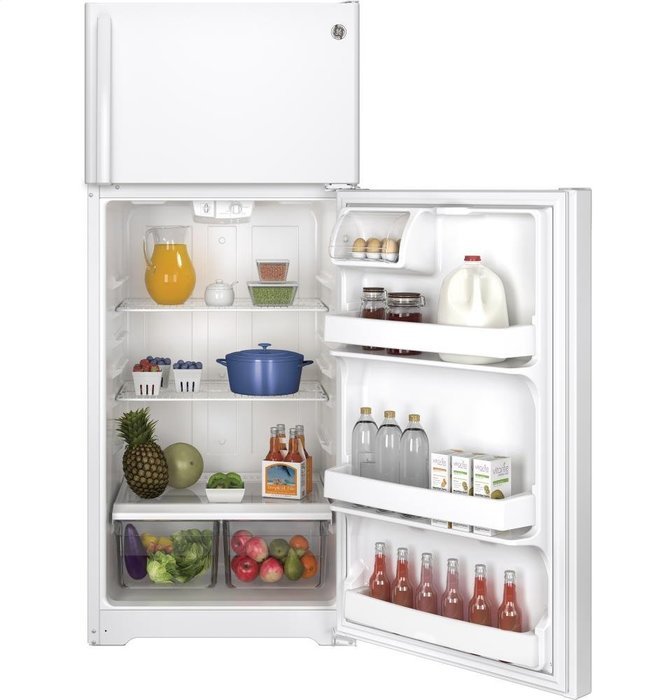 Ge GIDDS-631089 Energy Star 17.5 cu. ft. Top Freezer Refrigerator, White, Reversible Door Swing