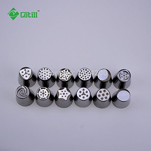 TecGeo(TM) 12PC/set Russian Tulip Icing Piping Pastry Bag Nozzles Cake Decorating Tools Pastry Cupcake Decorator... N4