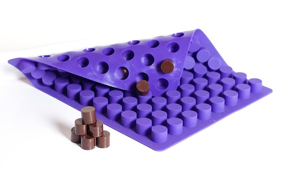 Truffly Made. Mini Cheesecake Round Chocolate Truffle, Jelly and Candy Mold, 88 cavities, One step candy pop-out N3
