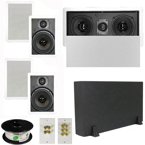 Theater Solutions 5.1 Home Theater 6.5" Speakers Set, Center, 8" Powered Sub and More TS65WL51SET1