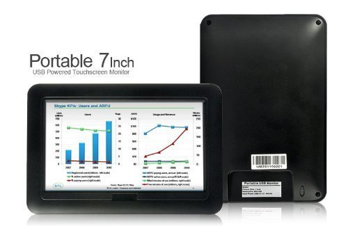Tekit 7 Inch TFT LCD Portable USB Powered Touchscreen Monitor with Built in Stand and Stylus N3