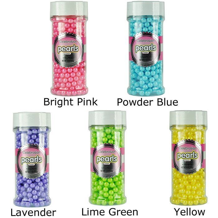 Sweetworks Celebrations Candy Pearls Shaker Jar, 5 oz, Shimmer Gold N2