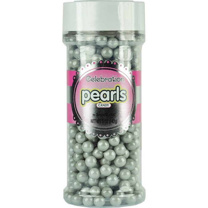 Sweetworks Celebrations Candy Pearls Shaker Jar, 5 oz, Shimmer Gold N3