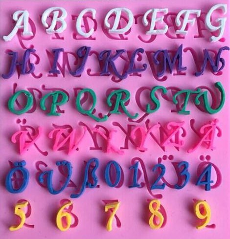 HT BAKEWARE | Cursive English Alphabet Silicone Mold N2