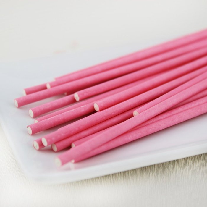 Dealglad 100pcs Paper Lollipop Sucker Sticks for Cake Pops Candy, 6-inch By 5/32-inch (Purple) N11