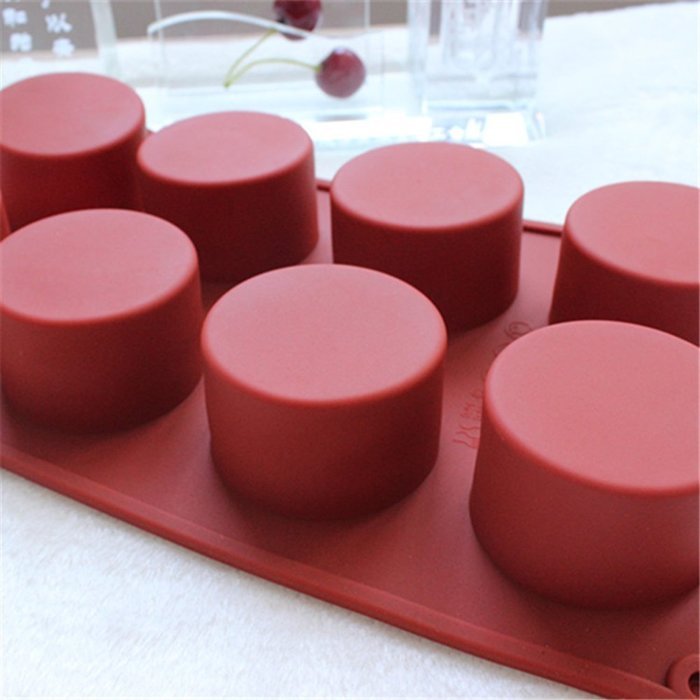 Taloyer 1 PC 8 Holes Round Cupcake Mold Silicone Handmade Jelly Pudding Cookie Ice Craft Mold DIY N2