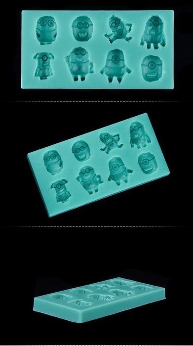Charm&trade; Silicone 8 Cavity MINIONS fondant gumpaste cake decorating Chocolate Candy Mold Kids birthday party