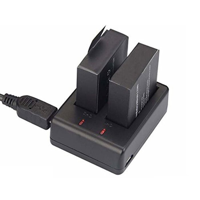 niceEshop(TM) Dual Charger For SJ Cam SJ4000 WiFi SJ5000 SJ6000 SJ7000 Action Camera(Black) N3