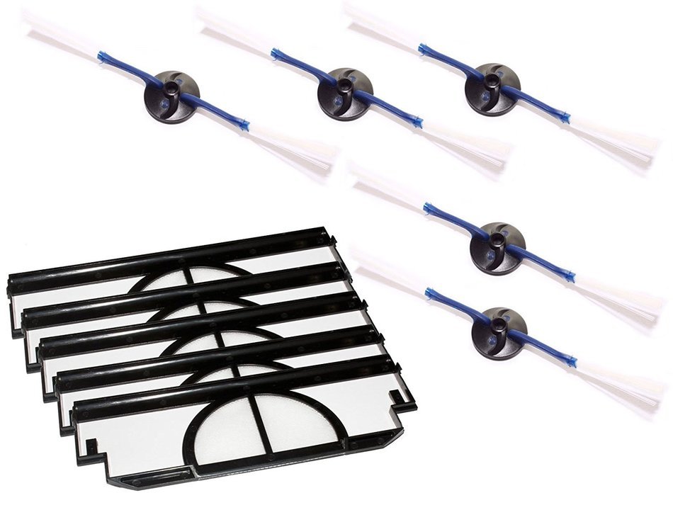 Replacement iRobot Dirt Dog Side Brush and Filters Replacement - Kit Includes 5 Side Brushes and 5 Filters
